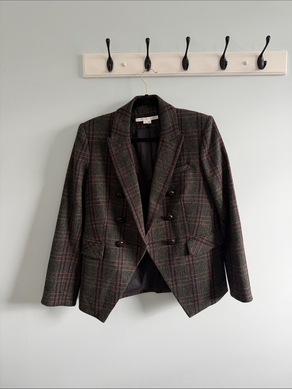 Veronica Beard Miller Dickey Jacket, Plaid, Size 8, EUC
